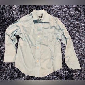 Chaps boys button down shirt, light aqua, size XXS (4-5)
